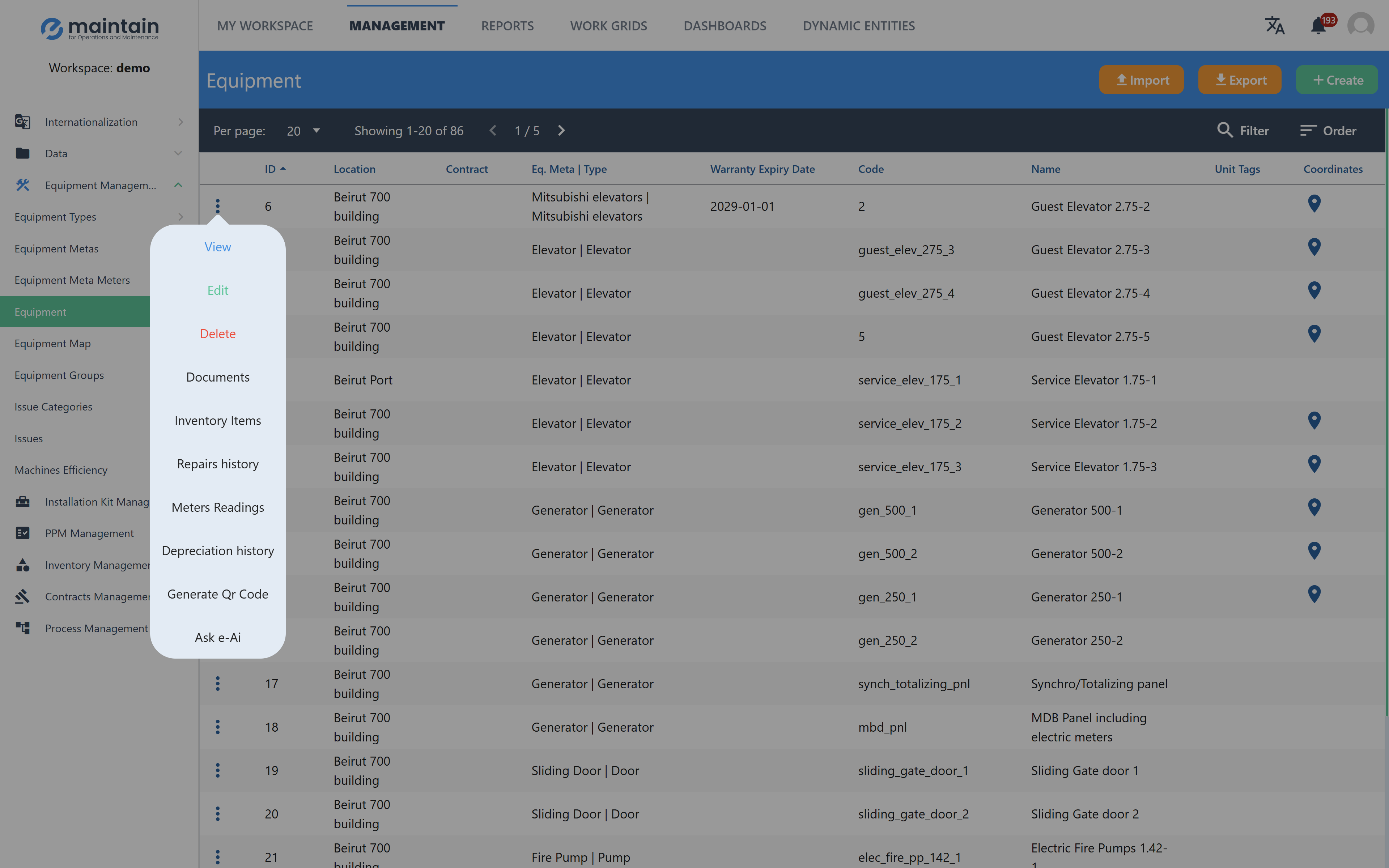 Asset & Equipment management